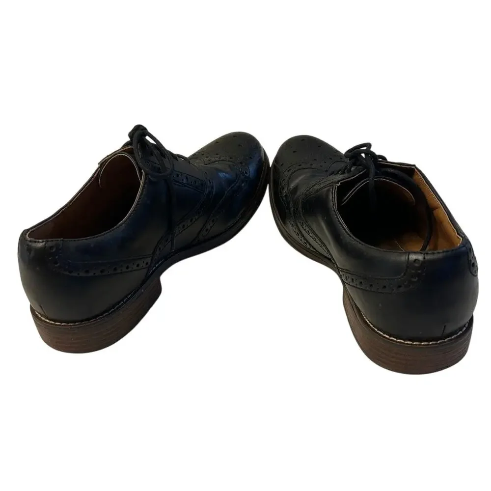 Dockers Thatcher Dress Shoes Men's Oxford Black Wing Tip Memory Foam Size 8M